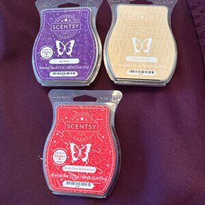 Scentsy Wax Bar Lot of 3 Candy Cane Buttercream, My Wish, Cashmere Pear